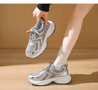 Panel Mesh Platform Sneakers
