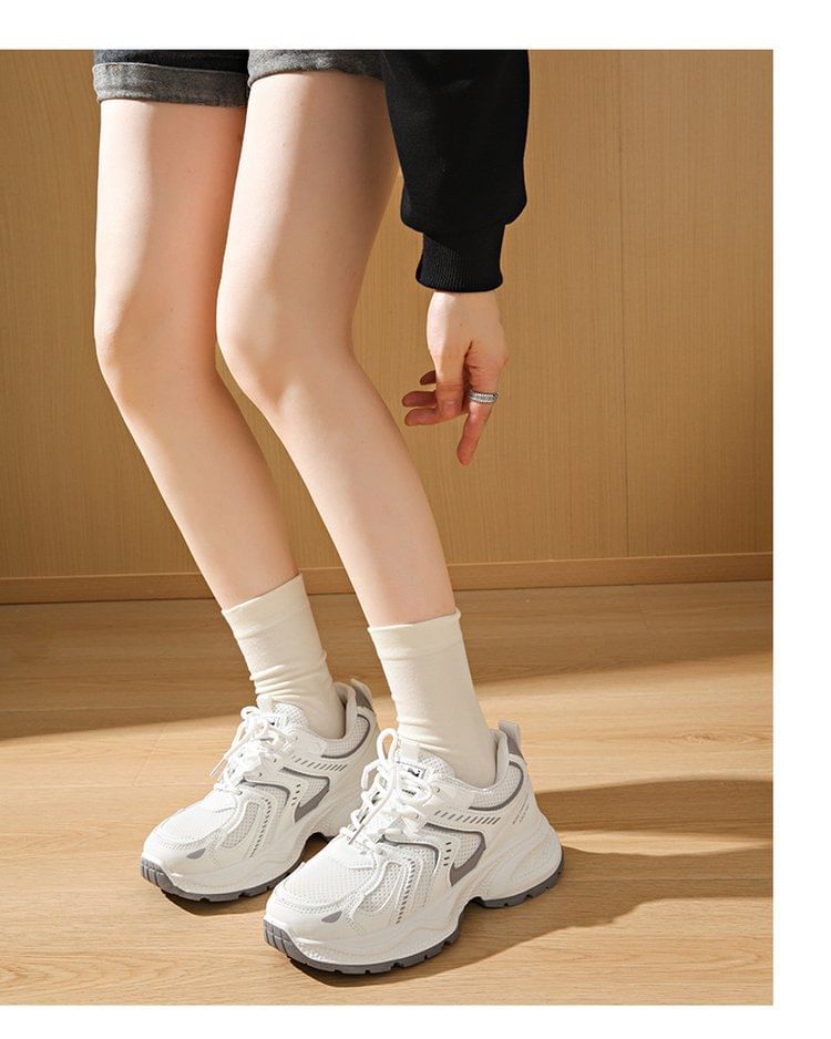 Panel Mesh Platform Sneakers