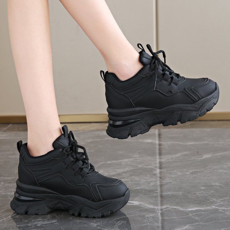 Panel Wedge Sneakers Platform Hidden