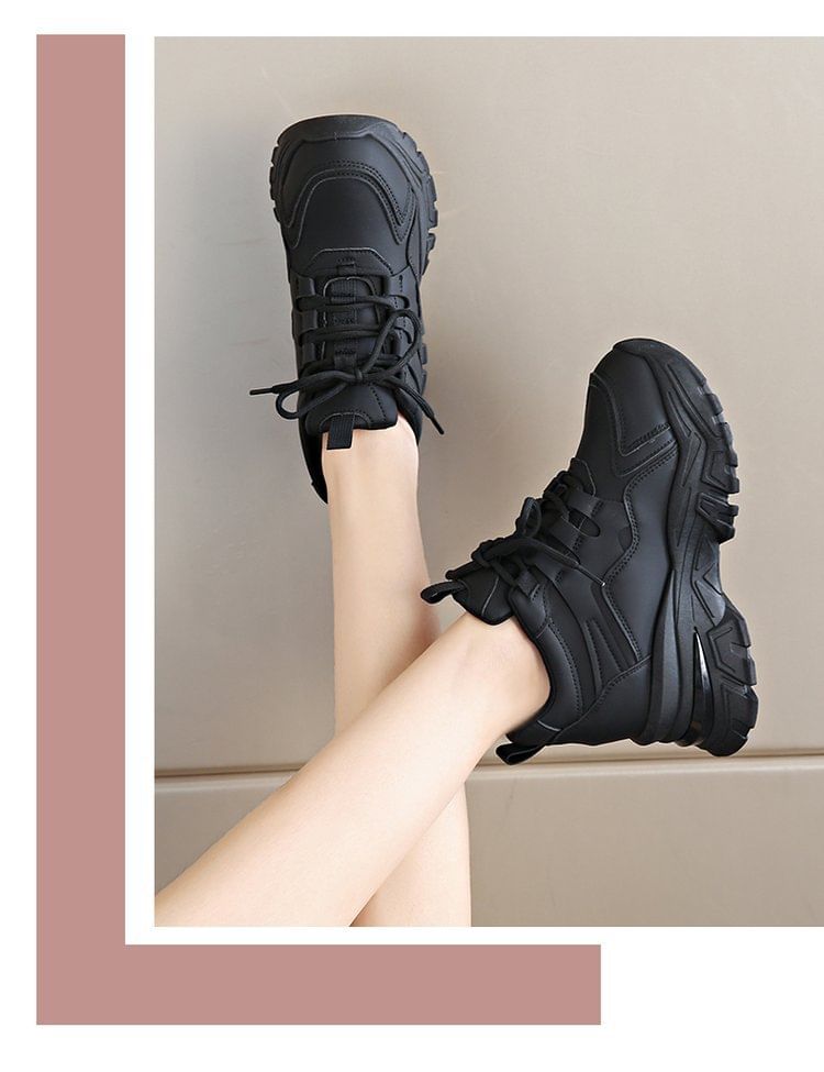 Panel Wedge Sneakers Platform Hidden