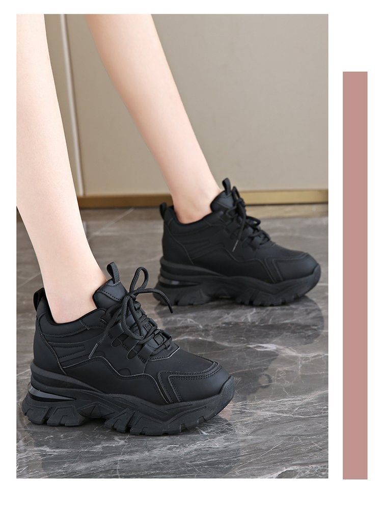 Panel Wedge Sneakers Platform Hidden
