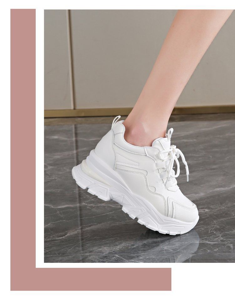 Panel Wedge Sneakers Platform Hidden
