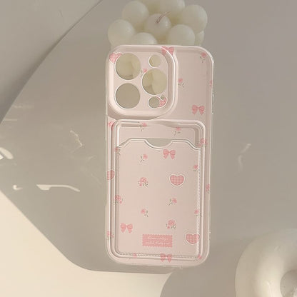 Bow Heart Card Holder Phone Case