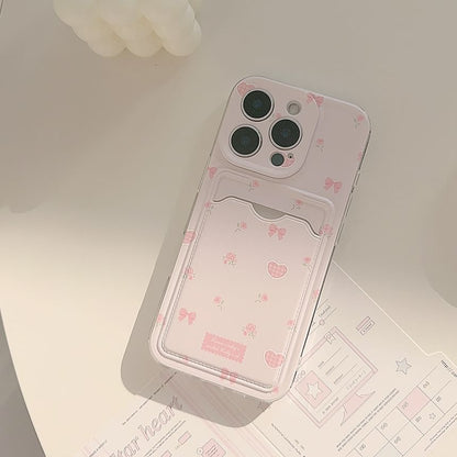 Bow Heart Card Holder Phone Case