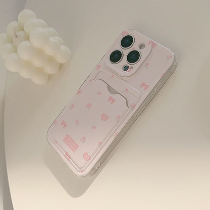 Bow Heart Card Holder Phone Case