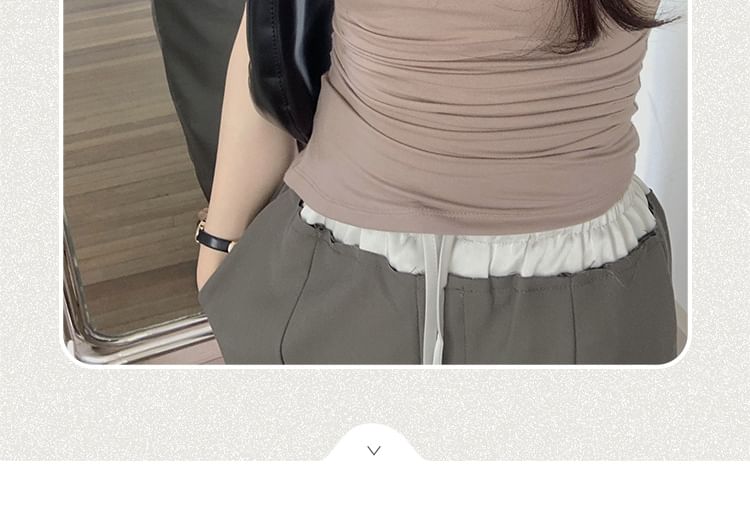 Neck Top Mock Plain Sleeveless