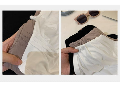 Neck Top Mock Plain Sleeveless