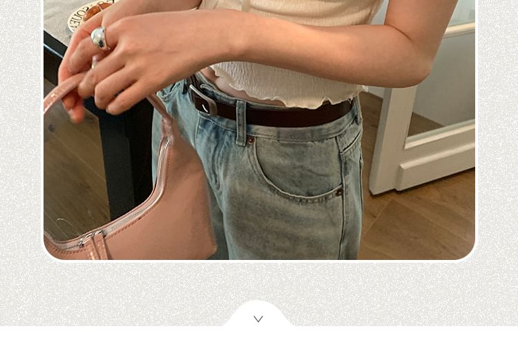 Crop V-Neck Top Short-Sleeve Lace