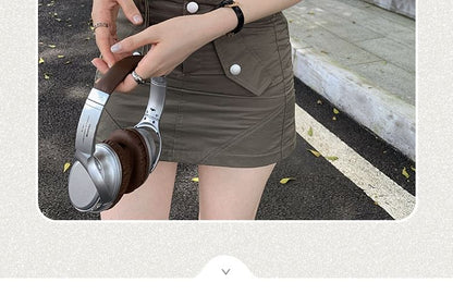 Two-Piece Tone Mock Short-Sleeve Two Top