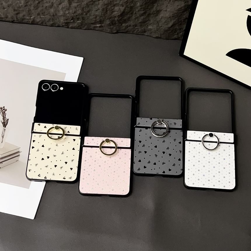 Patterned Ring Stand Samsung Galaxy Z Flip Phone Case