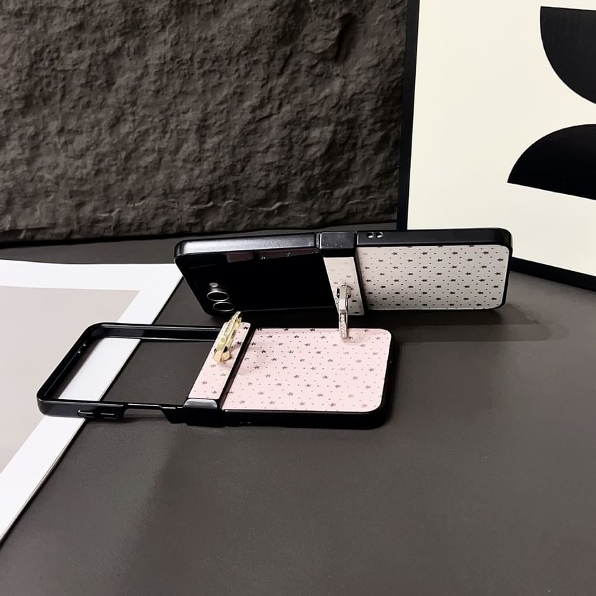 Patterned Ring Stand Samsung Galaxy Z Flip Phone Case