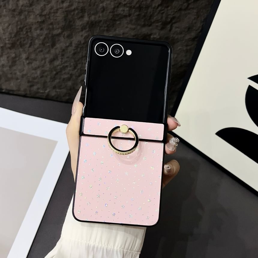 Patterned Ring Stand Samsung Galaxy Z Flip Phone Case