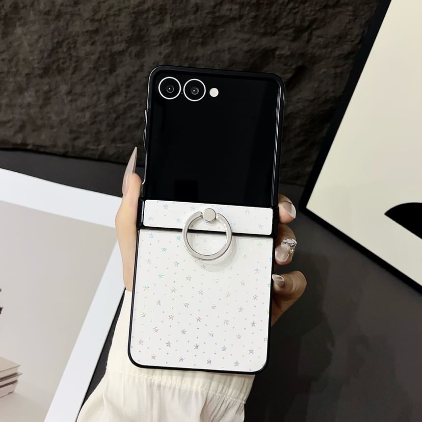 Patterned Ring Stand Samsung Galaxy Z Flip Phone Case