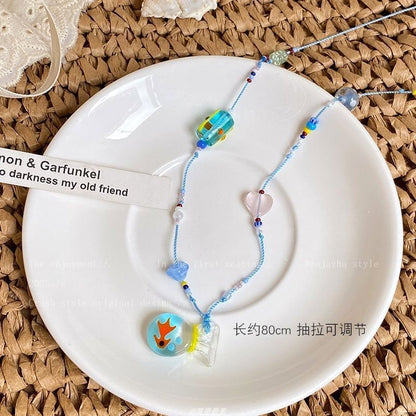 Necklace Goldfish String Resin