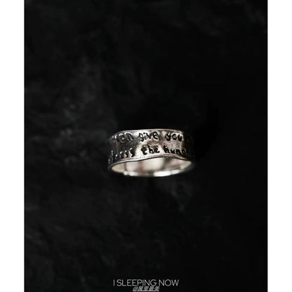 Open Irregular Alloy Lettering Ring