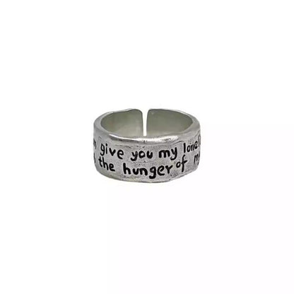 Open Irregular Alloy Lettering Ring