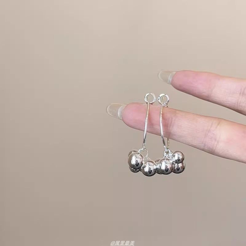 Drop Polished Alloy Bead Earring