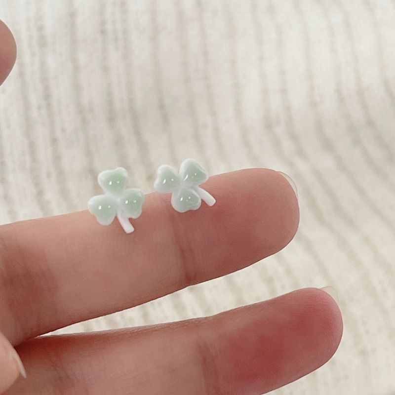 Leaf / 4 Clover Ceramic Apple Earring Stud Whale Pairs: