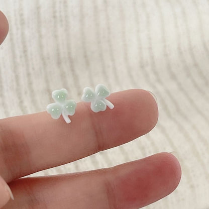 Leaf / 4 Clover Ceramic Apple Earring Stud Whale Pairs: