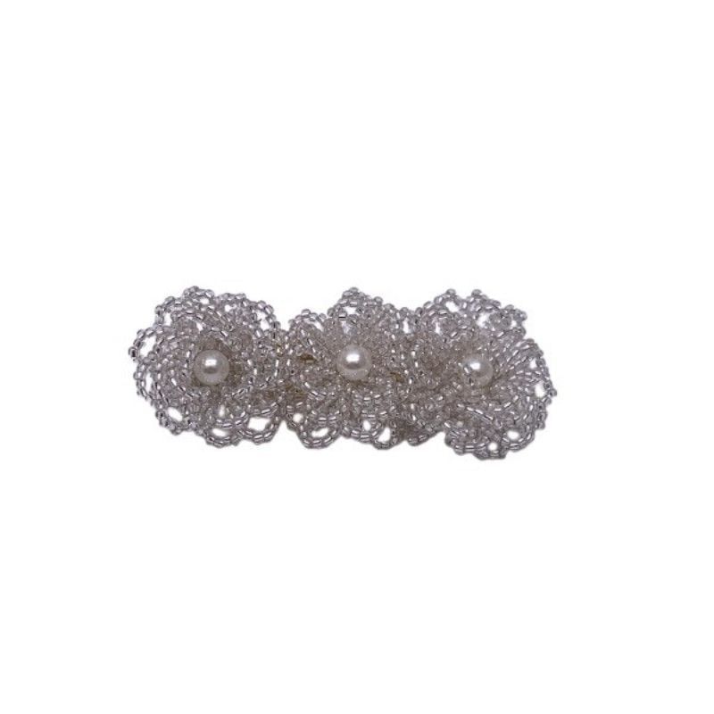 Clip Alloy Floral Pearl Faux Hair Crystal