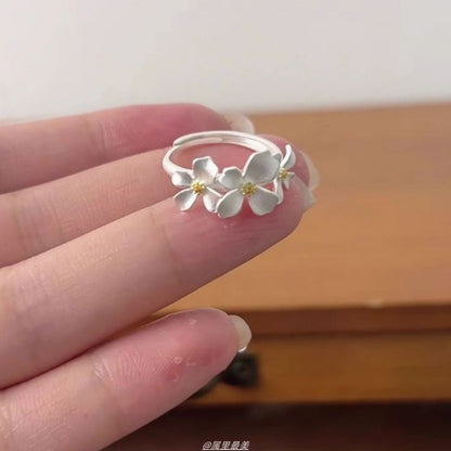 Alloy Floral Ring Open