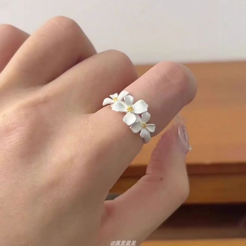 Alloy Floral Ring Open