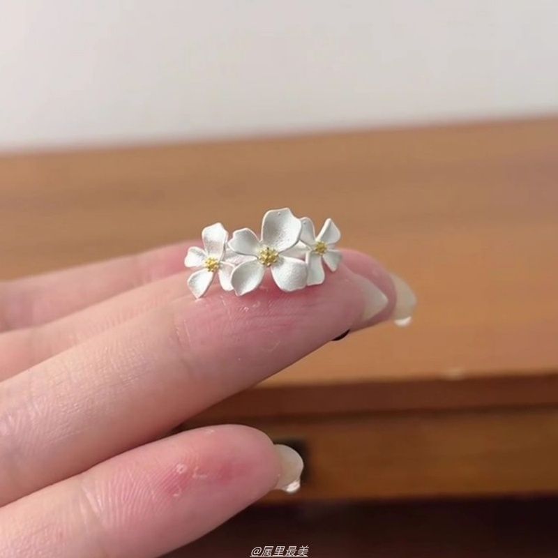 Alloy Floral Ring Open