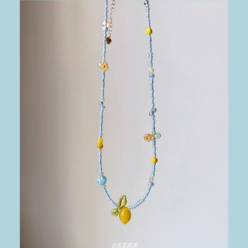 Bead Necklace Pendant Lemon
