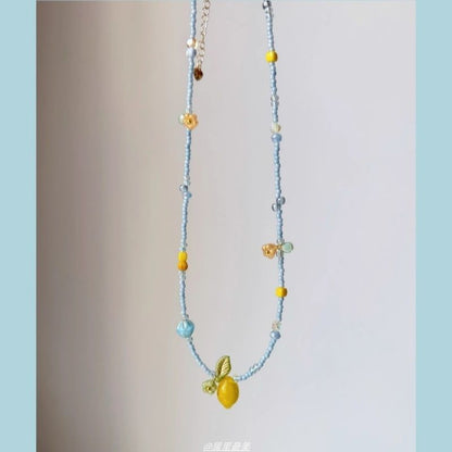 Bead Necklace Pendant Lemon