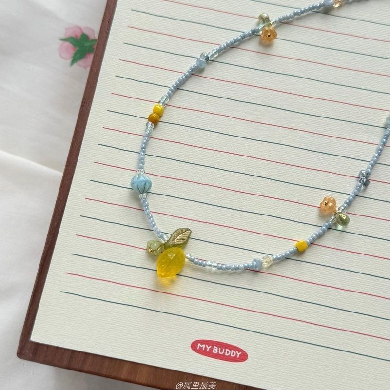 Bead Necklace Pendant Lemon