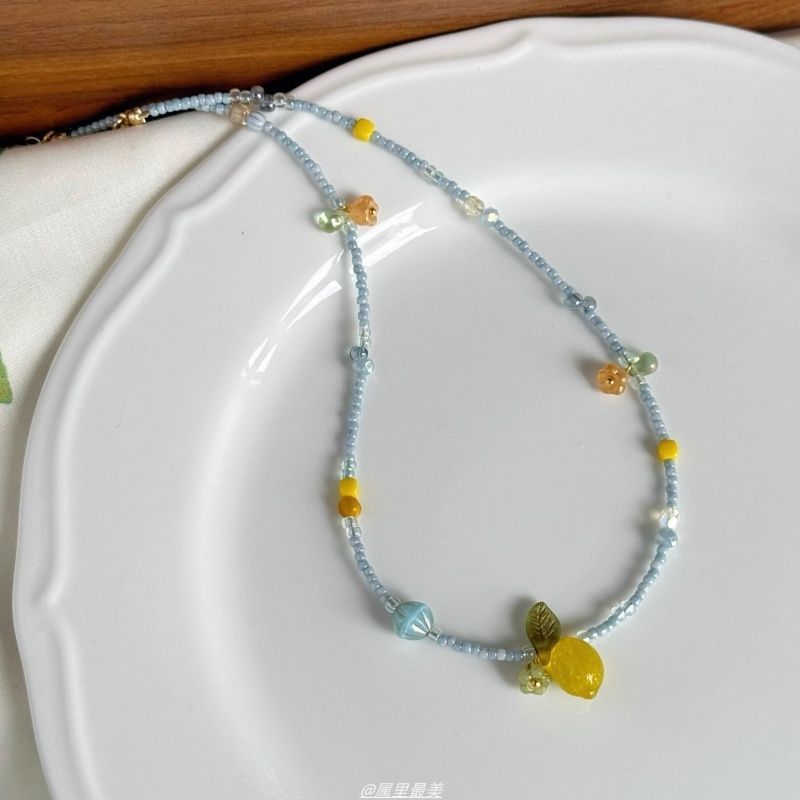Bead Necklace Pendant Lemon
