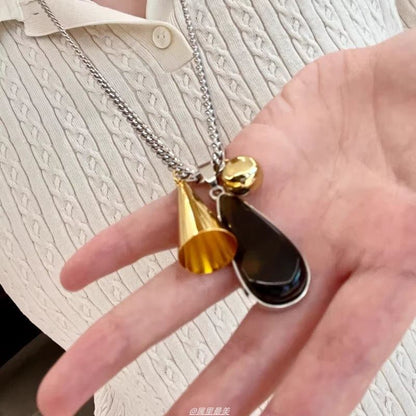 Resin Necklace Pendant Droplet Chain Cuban