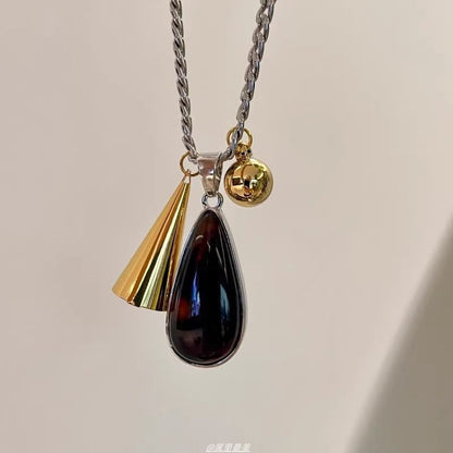 Resin Necklace Pendant Droplet Chain Cuban