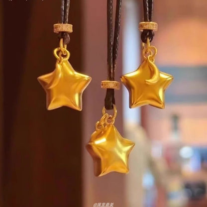 Brushed Alloy Choker Pendant Cord Star