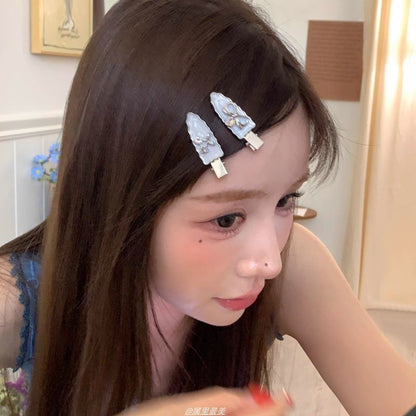 of Rhinestone 2: / Clip Cherry Set Hair Alloy Bow