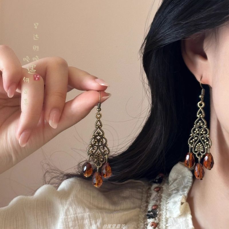 Faux Chandelier Alloy Earring Gemstone