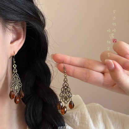 Faux Chandelier Alloy Earring Gemstone