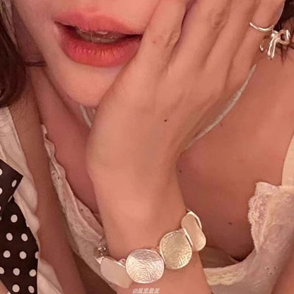 Disc Alloy Textured Bracelet