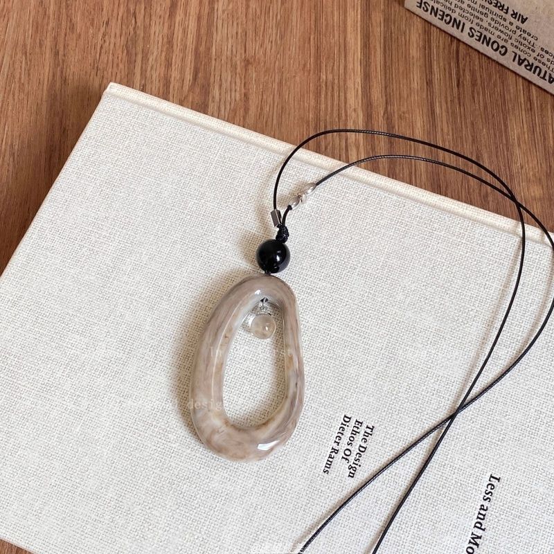 Pendant Resin Necklace Cord Irregular Hoop