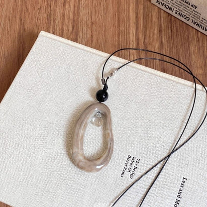 Pendant Resin Necklace Cord Irregular Hoop