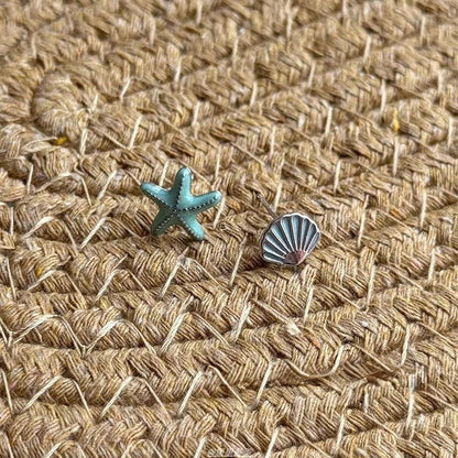 Asymmetrical Starfish Earring Alloy Stud