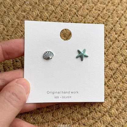 Asymmetrical Starfish Earring Alloy Stud