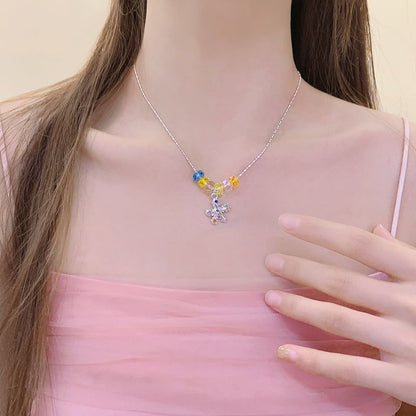 Star Choker Faux Crystal Pendant Alloy