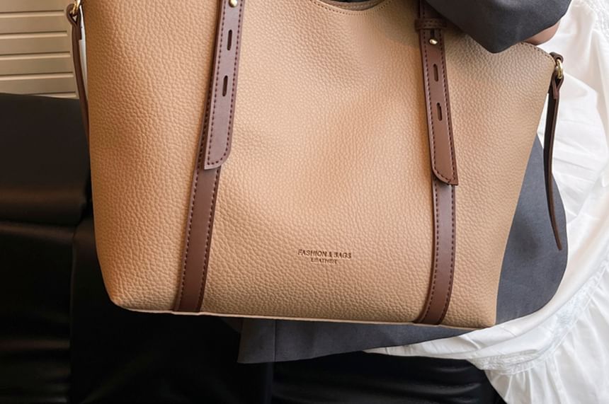 Faux Bag Leather Tote