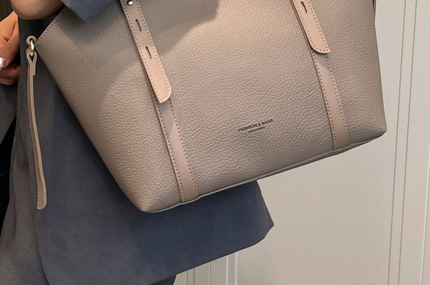 Faux Bag Leather Tote