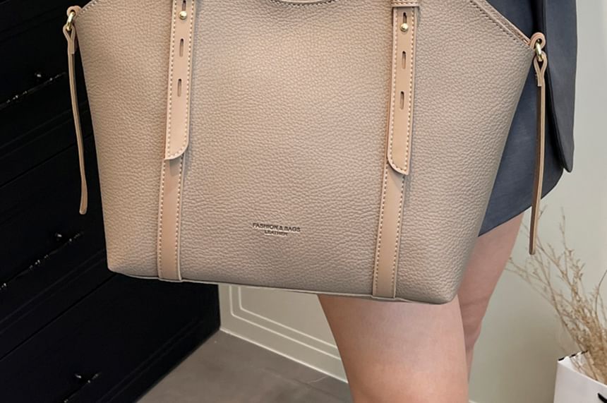 Faux Bag Leather Tote