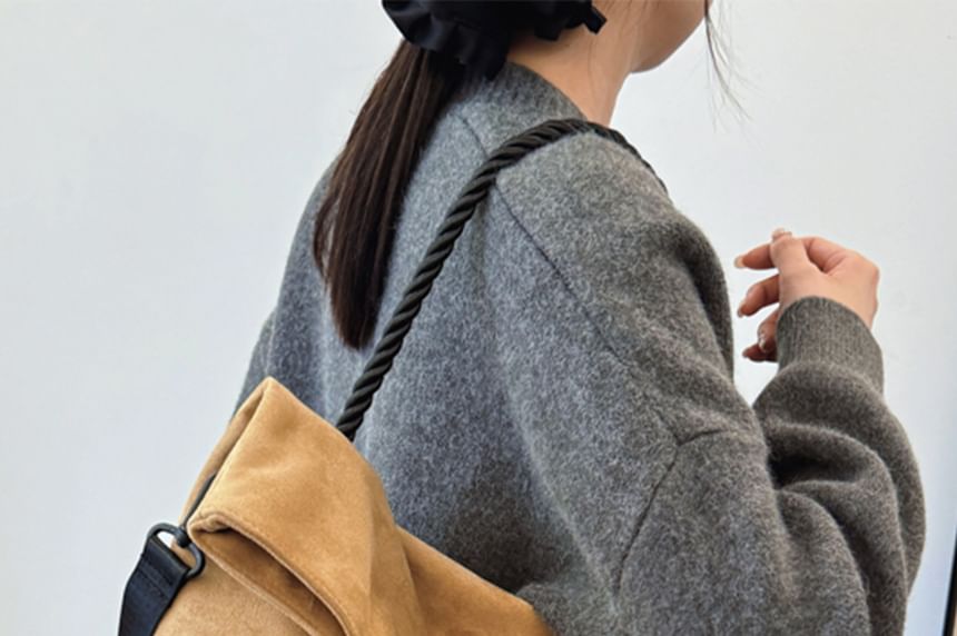 Tone Suede Faux Two Bag Tote