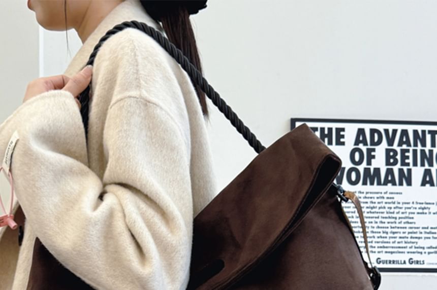 Tone Suede Faux Two Bag Tote