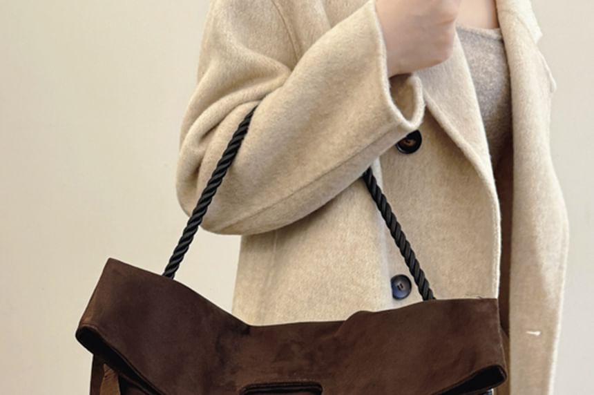 Tone Suede Faux Two Bag Tote