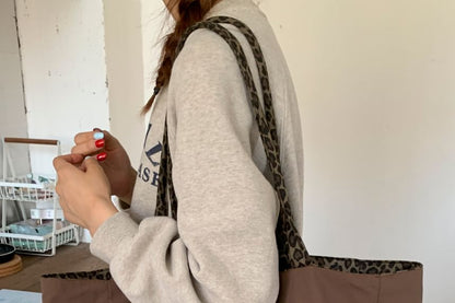 Bag Panel Print Tote Leopard